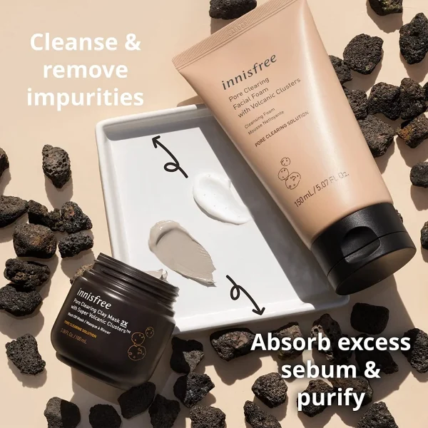 Innisfree Pore Clearing Facial Foam with Volcanic Clusters Face Cleanser - Image 3