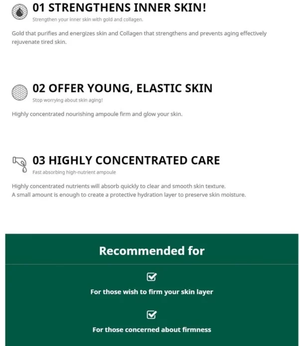 Farmstay Gold Collagen Nourishing Ampoule, 35ml - Image 2