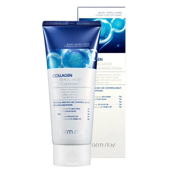 Farmstay Collagen Water Full Moist Deep Cleansing Foam, 180ml - Image 2