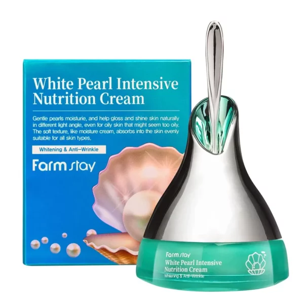 Farmstay White Pearl Intensive Nutrition Cream, 50g - Image 2