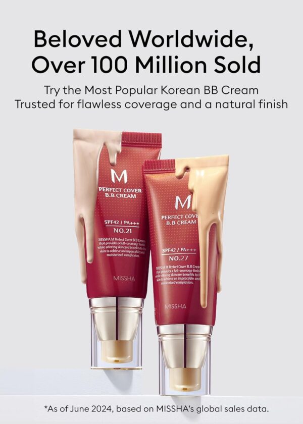 Missha M Perfect Cover BB Cream SPF42 PA, 27 .Honey Beige - 50ml - Image 4