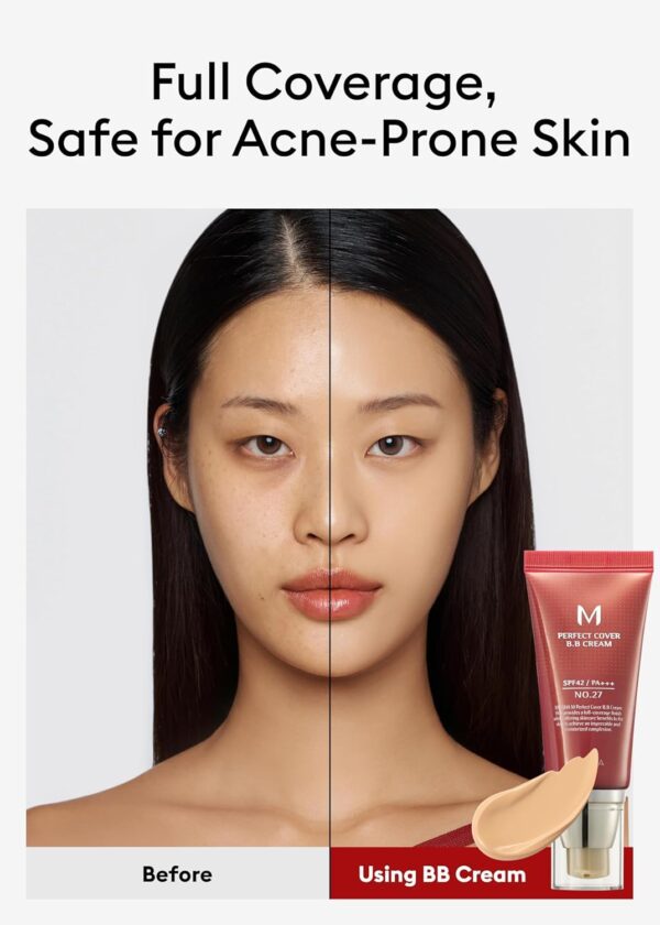 Missha M Perfect Cover BB Cream SPF42 PA, 27 .Honey Beige - 50ml - Image 3