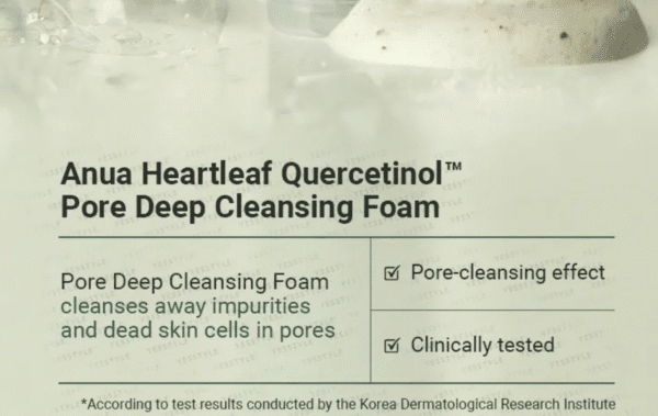 Anua Heartleaf Quercetinol Pore Deep Cleansing Foam 150ml - Image 6