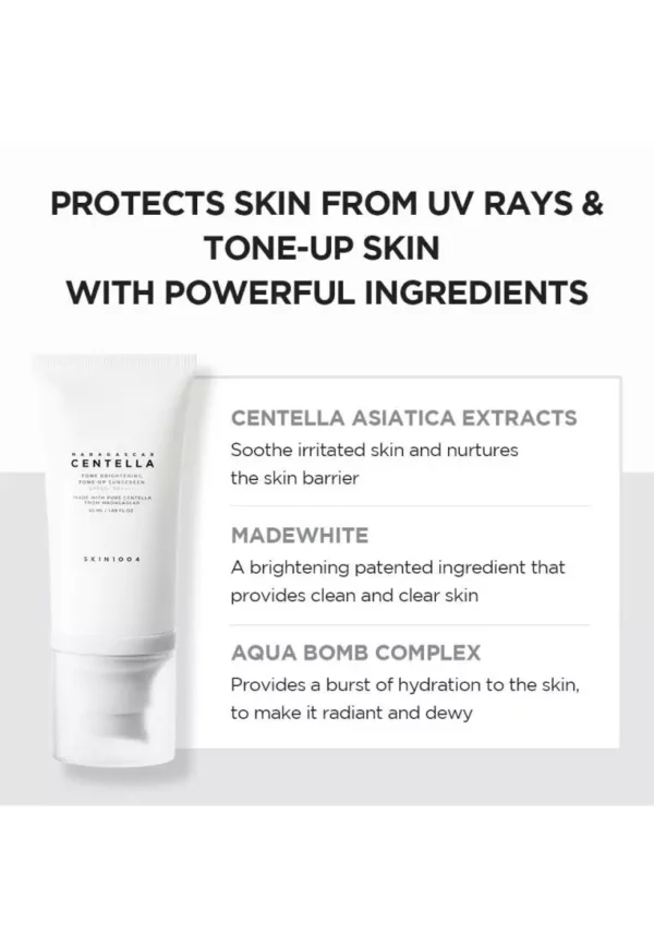 Skin1004 Madagascar Centella Tone Brightening Tone-Up Sunscreen SPF50+ PA++++ 50ml - Image 4