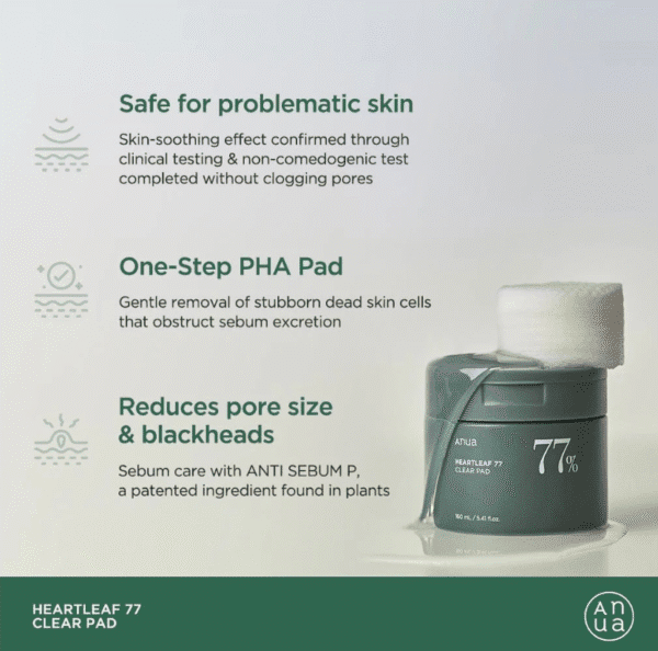 Anua Heartleaf 77 Clear Pad 160ml - Image 3
