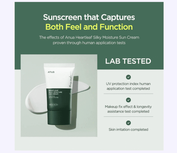 Anua Heartleaf Silky Moisture Sun Cream 50ml - Image 8