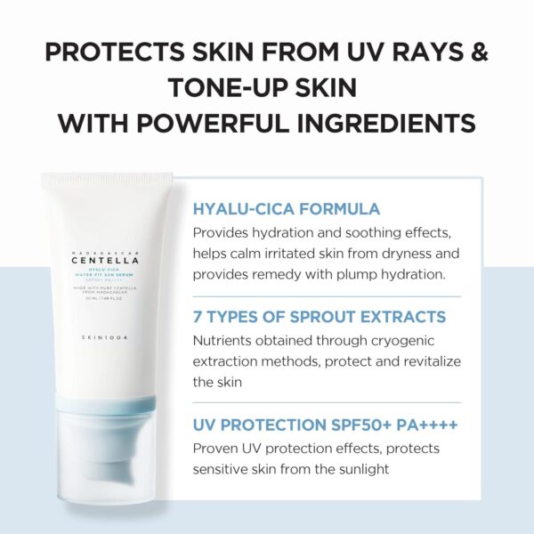 Skin 1004 Madagascar Centella Hyalu Cica Water fit sun serum spf50+ Twin Pack - Image 2