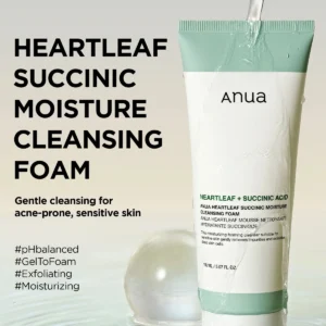 Anua Heartleaf Succinic Moisture Cleansing Foam, 150ml