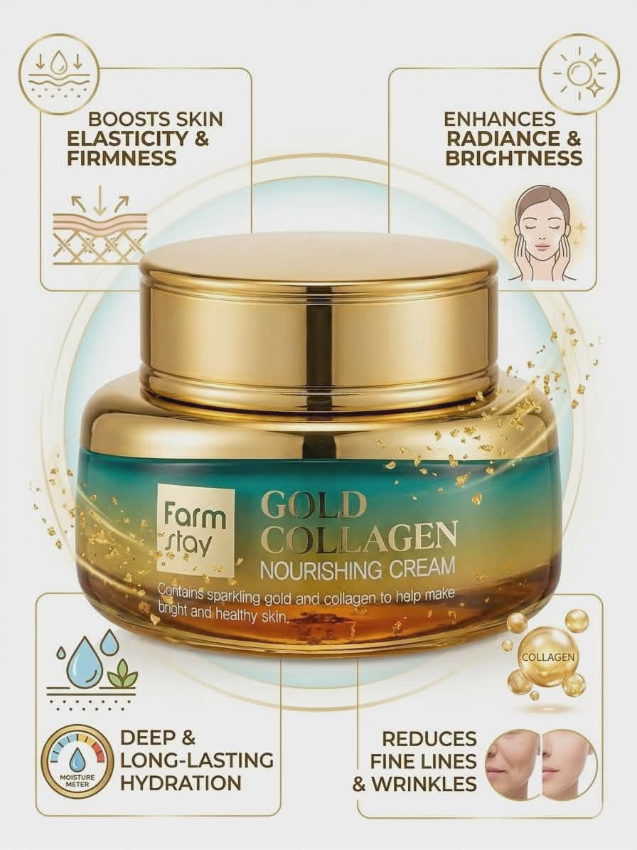 Farmstay gold collagen nourishing cream - 55ml - Image 2