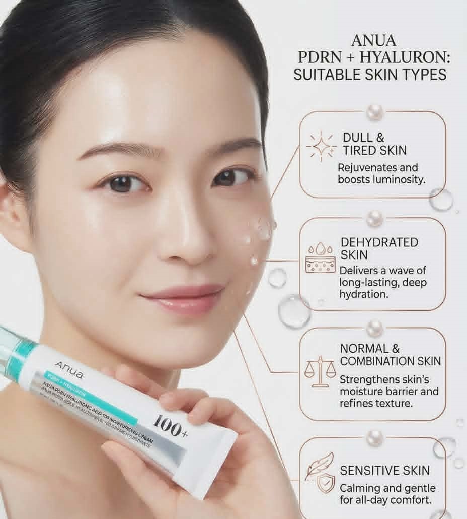 anua PDRN Hyaluronic Acid 100 Moisturizing Cream - 60ml - Image 4