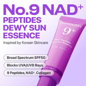 numbuzin No.9 NAD Peptides Dewy Sun Essence SPF 50+ PA++++ - 50ml